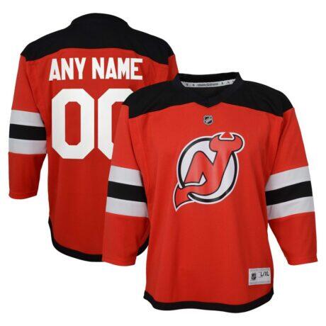 New Jersey Devils Youth Replica Custom Jersey - Red - Front View