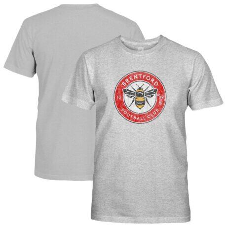 Brentford FC 1863FC Youth Color Badge T-Shirt - Heather Gray - Front View