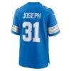 Kerby Joseph Detroit Lions Nike Team Game Jersey - Blue - Detail View
