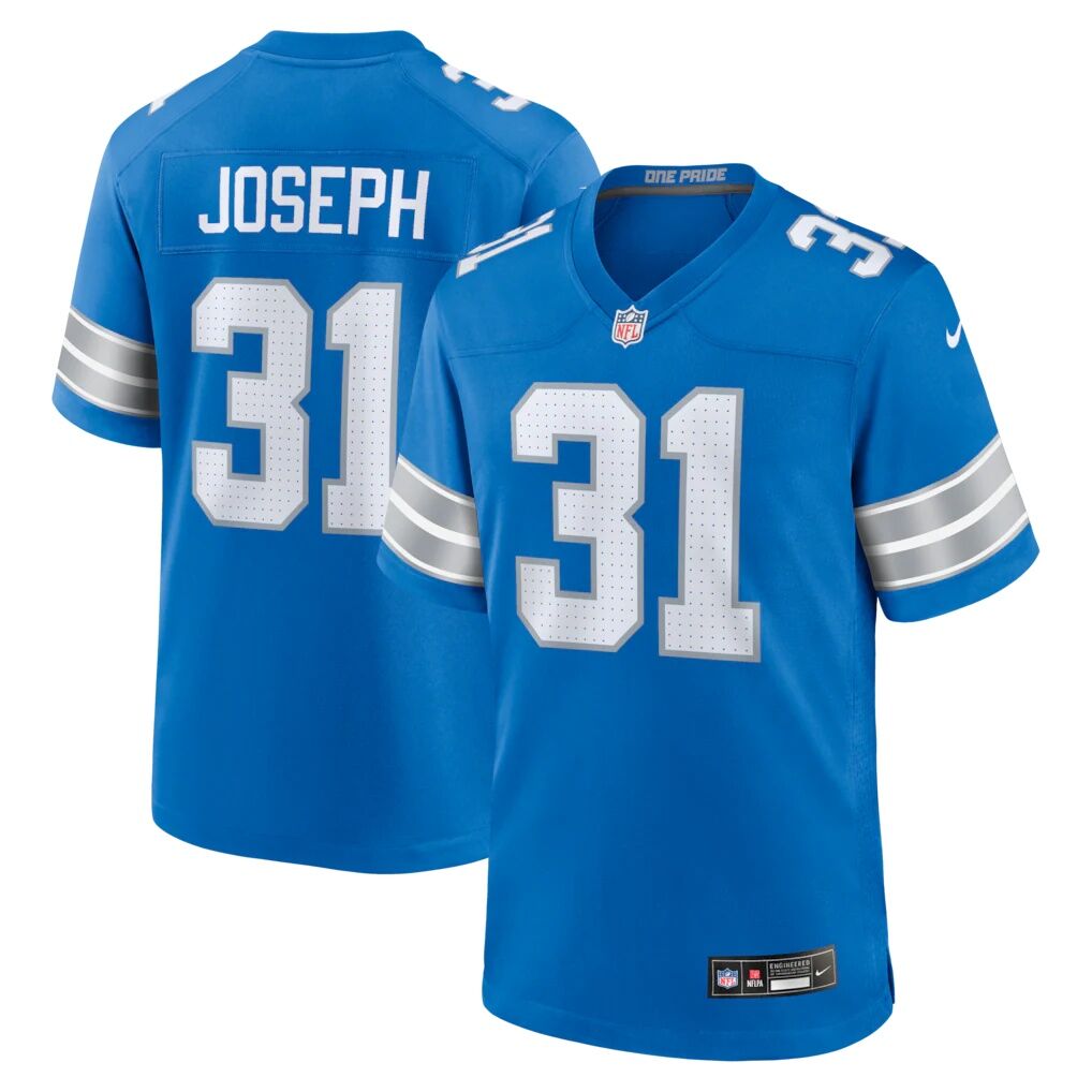 Kerby Joseph Detroit Lions Nike Team Game Jersey