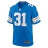 Kerby Joseph Detroit Lions Nike Team Game Jersey - Blue - Side View