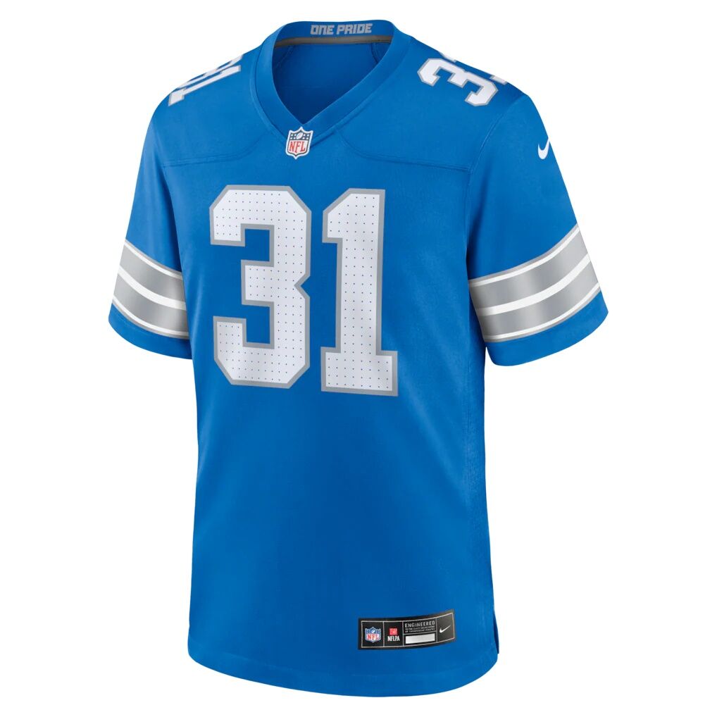 Kerby Joseph Detroit Lions Nike Team Game Jersey