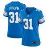 Kerby Joseph Detroit Lions Nike Women's Team Game Jersey - Blue - Front View