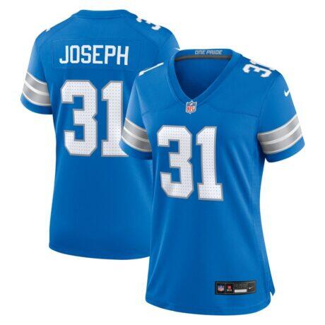Kerby Joseph Detroit Lions Nike Women's Team Game Jersey - Blue - Front View