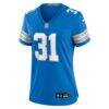 Kerby Joseph Detroit Lions Nike Women's Team Game Jersey - Blue - Side View