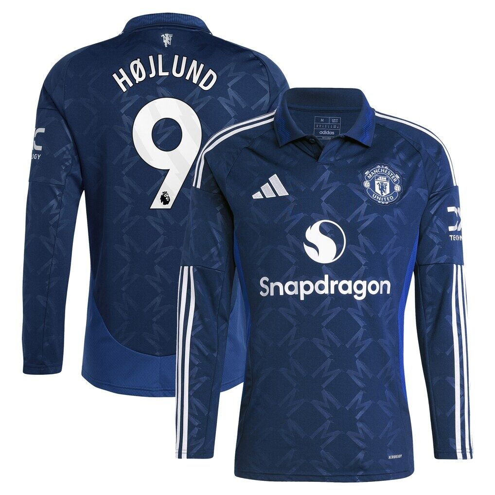 Rasmus Højlund Manchester United adidas 2024/25 Away Replica Long Sleeve Player Jersey