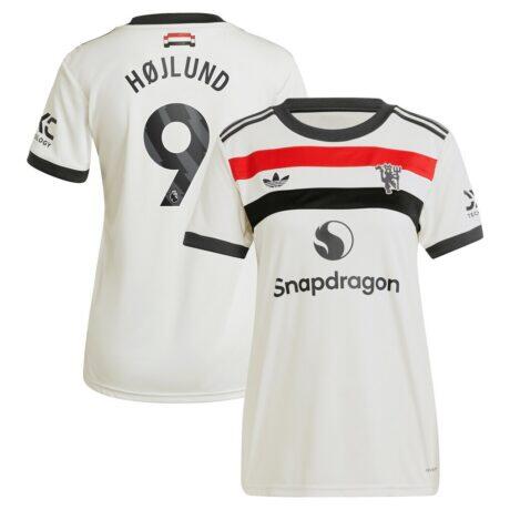 Rasmus Højlund Manchester United adidas Originals Women's 2024/25 Third Replica Jersey - Cream - Front View