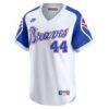 Hank Aaron Atlanta Braves Nike Throwback Cooperstown Collection Limited Jersey - White - Back View