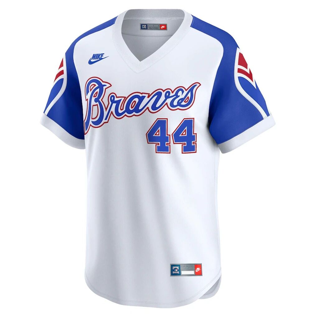 Hank Aaron Atlanta Braves Nike Throwback Cooperstown Collection Limited Jersey