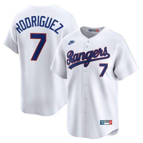 Ivan Rodriguez Texas Rangers Nike Throwback Cooperstown Collection Limited Jersey - White - Front View