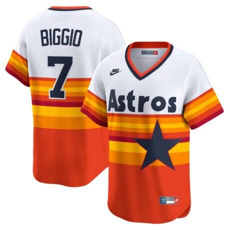 Craig Biggio Houston Astros Nike Throwback Cooperstown Collection Limited Player Jersey - White - Front View