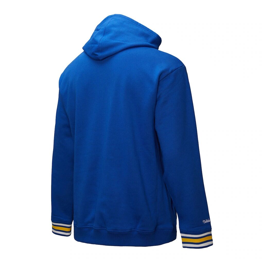 Golden State Warriors Mitchell & Ness Chainstitch Applique Vintage Heavyweight Pullover Hoodie – Royal