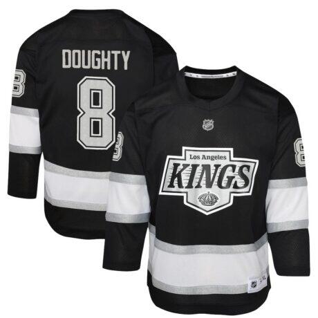 Drew Doughty Los Angeles Kings Outerstuff Youth Home Replica Player Jersey - Black - Front View