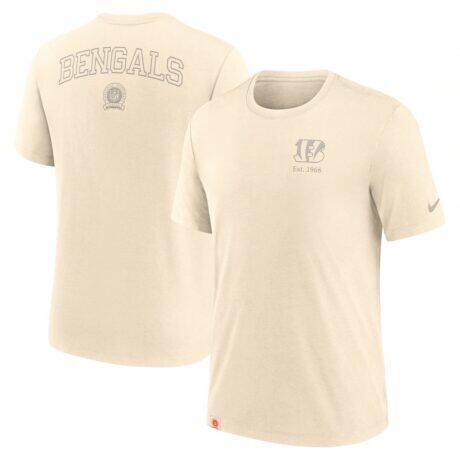 Cincinnati Bengals Nike Glory Tri-Blend T-Shirt - Cream - Front View