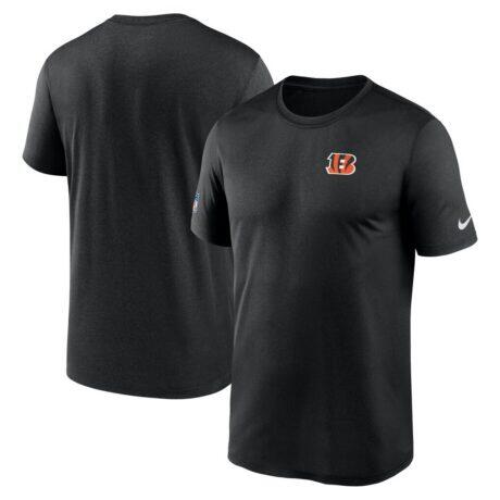 Cincinnati Bengals Nike Sideline Legend Small Logo Dri-FIT T-Shirt - Black - Front View