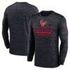 Houston Texans Nike Sideline Velocity Performance Long Sleeve T-Shirt - Navy - Front View