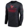 Houston Texans Nike Sideline Velocity Performance Long Sleeve T-Shirt - Navy - Side View