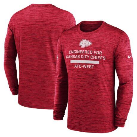 Kansas City Chiefs Nike Sideline Velocity Performance Long Sleeve T-Shirt - Red - Front View