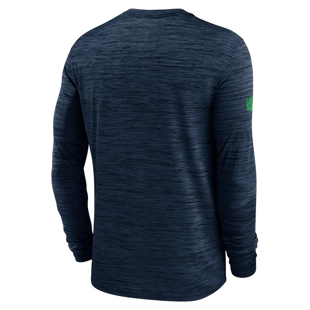 Seattle Seahawks Nike Sideline Velocity Performance Long Sleeve T-Shirt - College Navy