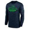 Seattle Seahawks Nike Sideline Velocity Performance Long Sleeve T-Shirt - College Navy - - Side View