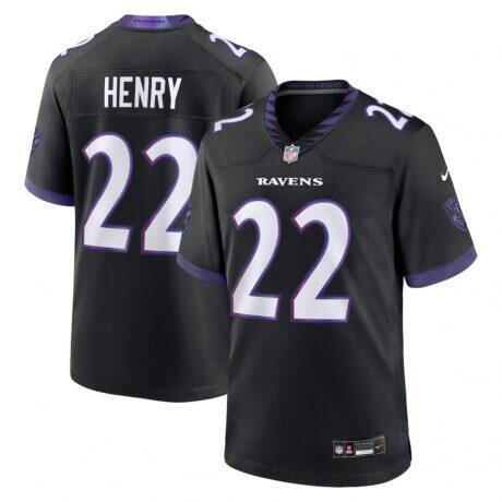 Derrick Henry Baltimore Ravens Nike Alternate Game Jersey - Black - Front View