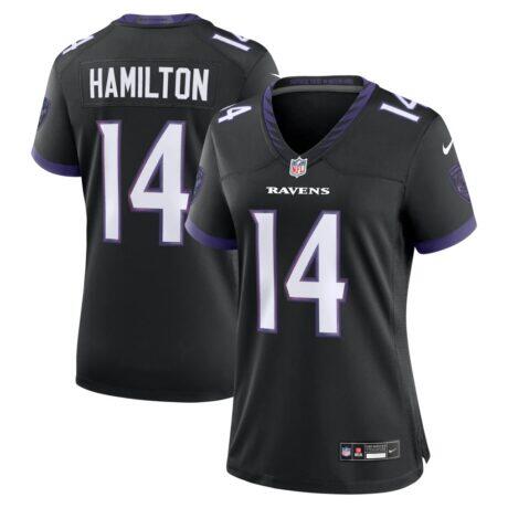 Kyle Hamilton Baltimore Ravens Nike Women's Alternate Game Jersey - Black - Front View
