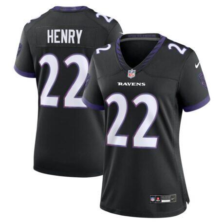 Derrick Henry Baltimore Ravens Nike Women's Alternate Game Jersey - Black - Front View