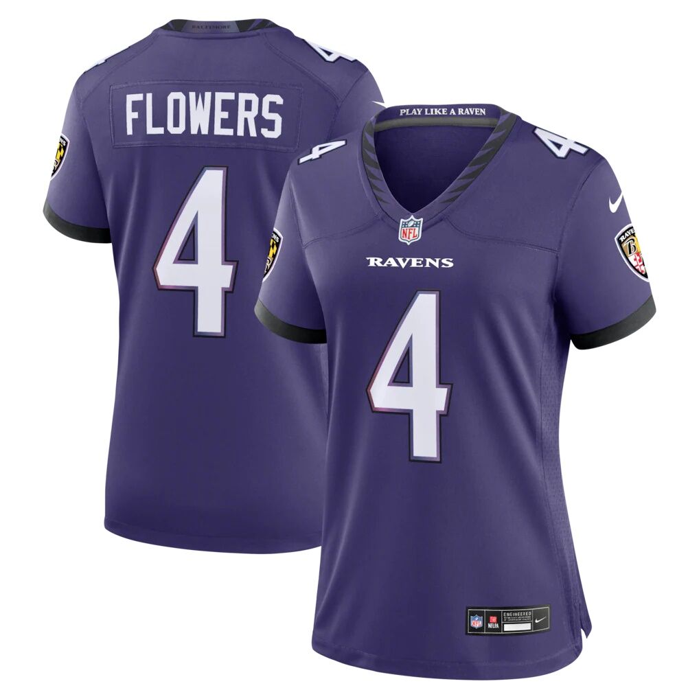Zay Flowers Baltimore Ravens Nike Women's Team Game Jersey