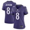 Lamar Jackson Baltimore Ravens Nike Women's Team Game Jersey - Purple - Front View