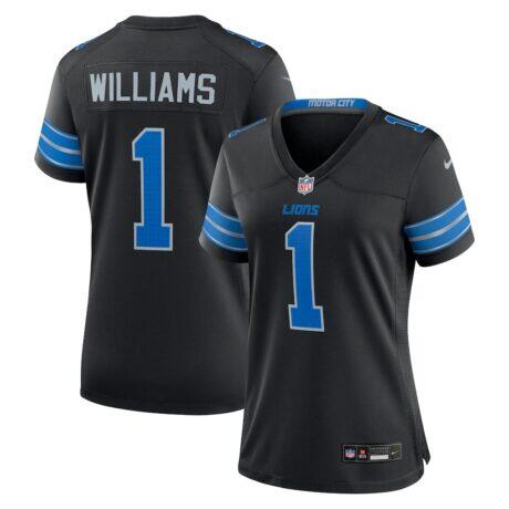 Jameson Williams Detroit Lions Nike Women's 2nd Alternate Game Player Jersey - Black - Front View
