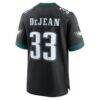 Cooper DeJean Philadelphia Eagles Nike Alternate Game Jersey - Black - Detail View