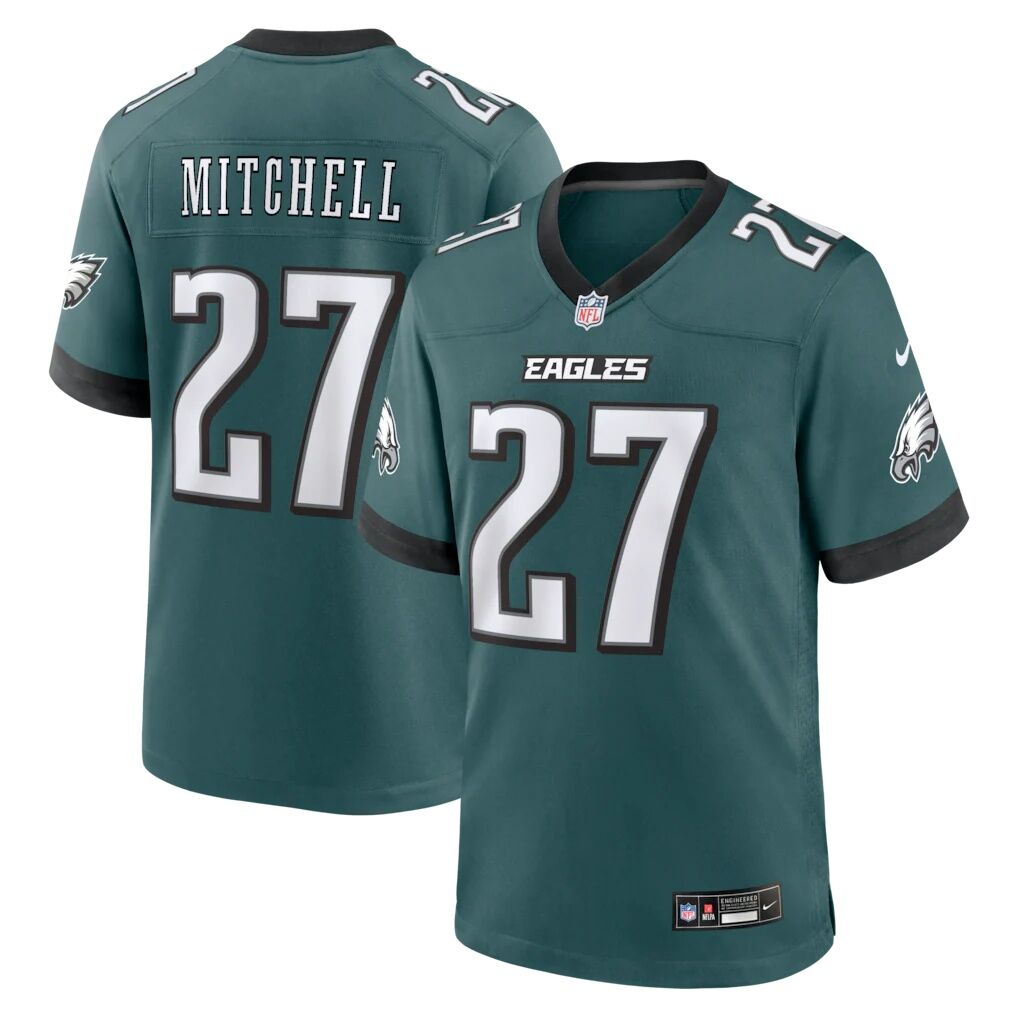 Quinyon Mitchell Philadelphia Eagles Nike Team Game Jersey -  Midnight Green