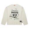 Anaheim Ducks Mitchell & Ness Women's Logo 3.0 Sweatshirt - Cream - Front View