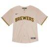 Christian Yelich Milwaukee Brewers Nike Toddler Home Game Jersey - Cream - Side View
