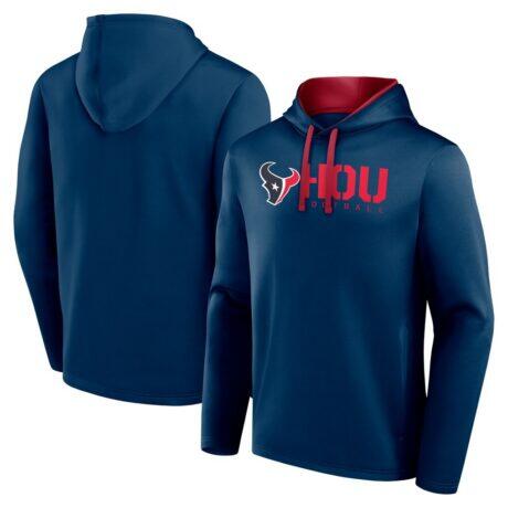 Houston Texans Logo Athletic Head Start Pullover Hoodie - Navy - Front View