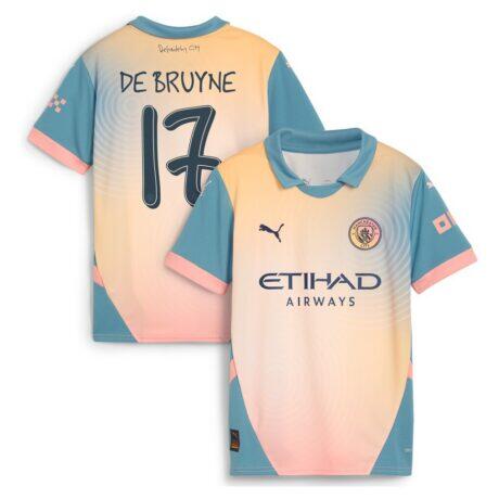 Kevin De Bruyne Manchester City Puma Youth 2024/25 Fourth Replica Player Jersey - Blue - Front View