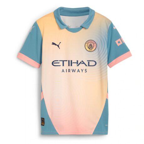 Kevin De Bruyne Manchester City Puma Youth 2024/25 Fourth Replica Player Jersey - Blue - Side View
