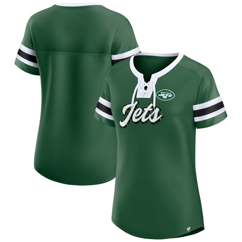 New York Jets Fashion7 Women's Original State Lace-Up T-Shirt