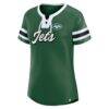 New York Jets Fashion7 Women's Original State Lace-Up T-Shirt - Green - Side View