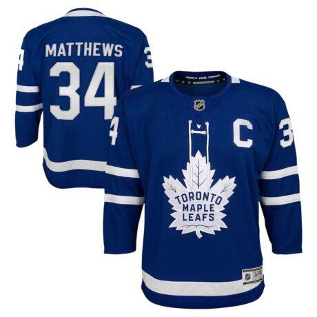 Auston Matthews Toronto Maple Leafs Youth Home Premier Player Jersey - Blue - Front View