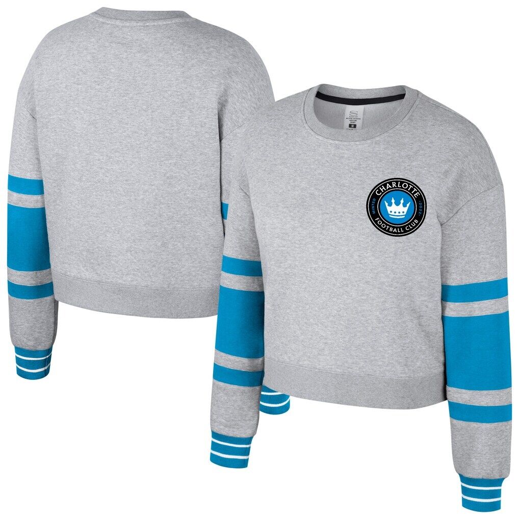 Charlotte FC Stadium Essentials Women's Scrimmage Cropped Pullover Sweatshirt - Heather Gray