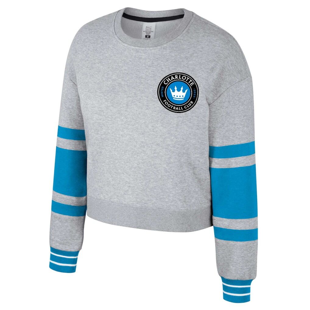 Charlotte FC Stadium Essentials Women's Scrimmage Cropped Pullover Sweatshirt - Heather Gray