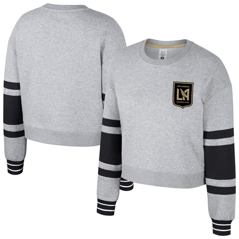 LAFC Stadium Essentials Women's Scrimmage Cropped Pullover Sweatshirt - Heather Gray