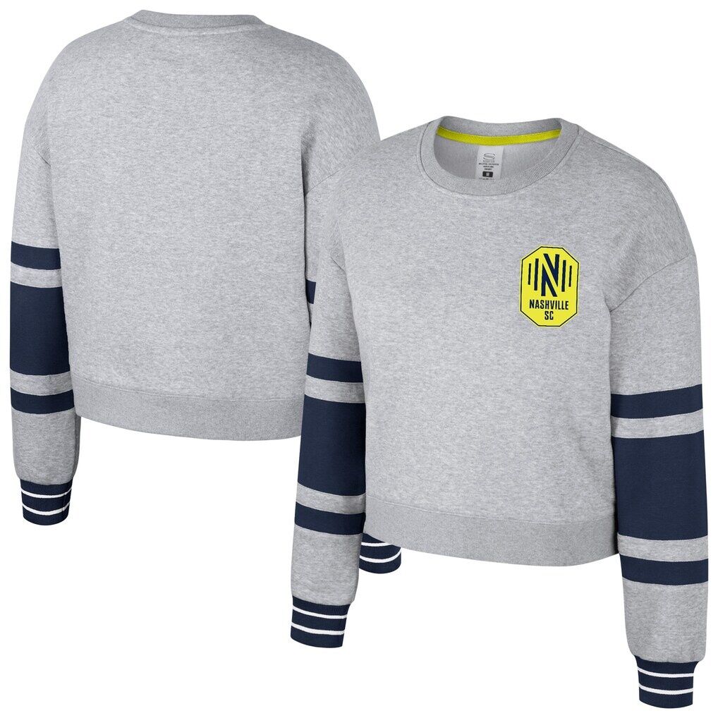 Nashville SC Stadium Essentials Women's Scrimmage Cropped Pullover Sweatshirt - Heather Gray
