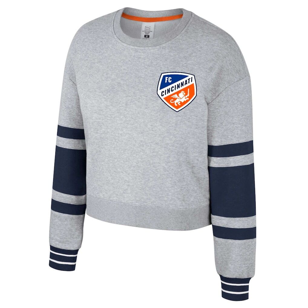 FC Cincinnati Stadium Essentials Women's Scrimmage Cropped Pullover Sweatshirt - Heather Gray