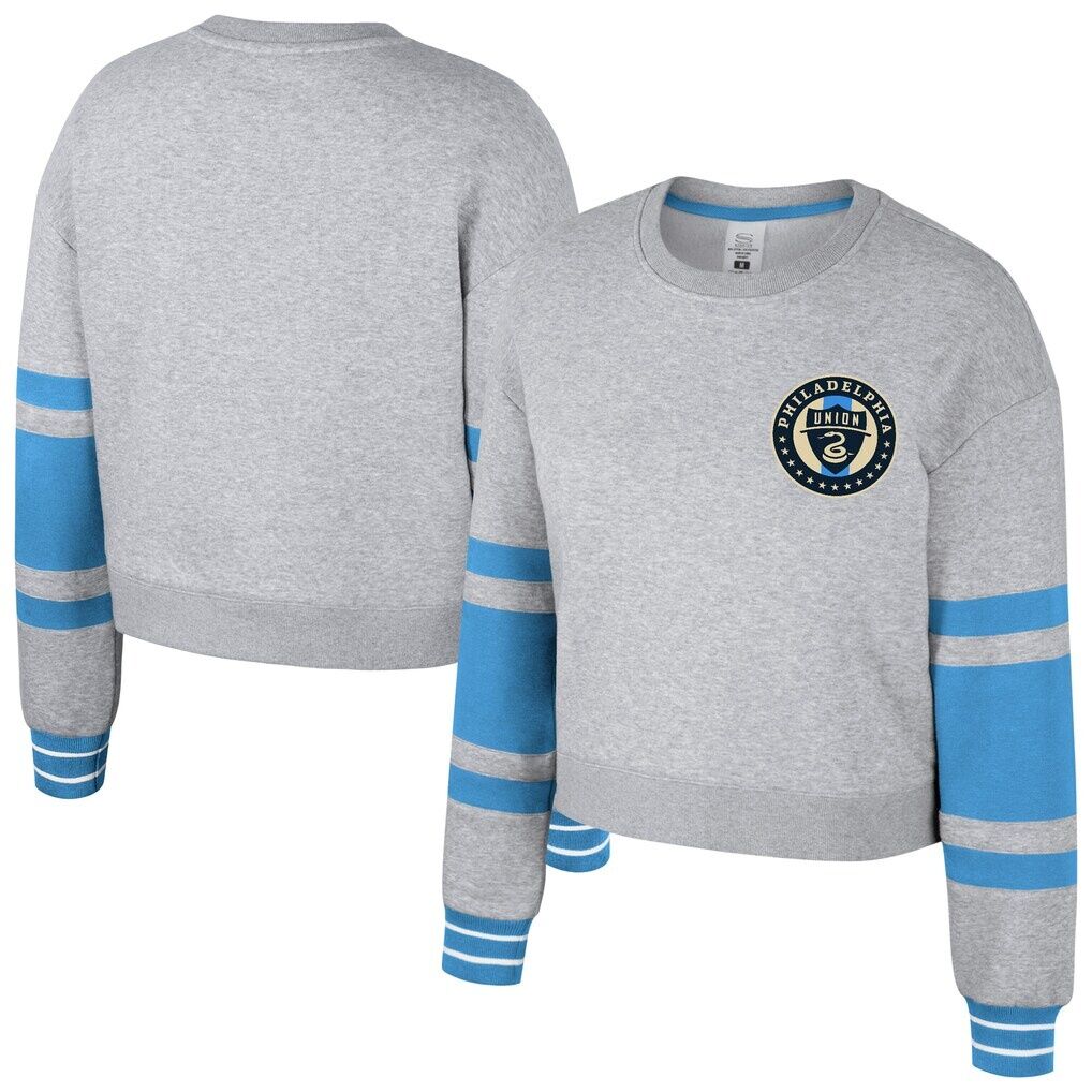 Philadelphia Union Stadium Essentials Women's Scrimmage Cropped Pullover Sweatshirt - Heather Gray