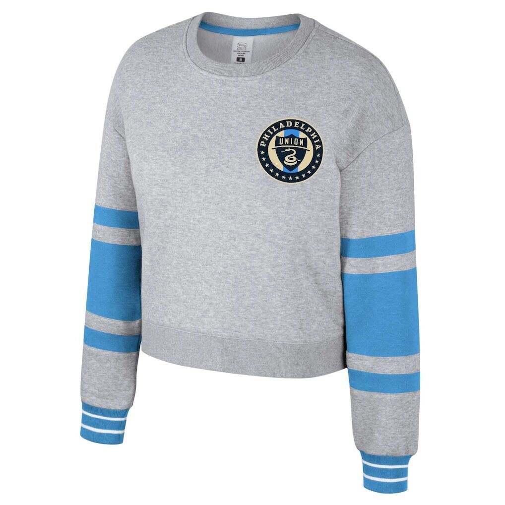 Philadelphia Union Stadium Essentials Women's Scrimmage Cropped Pullover Sweatshirt - Heather Gray