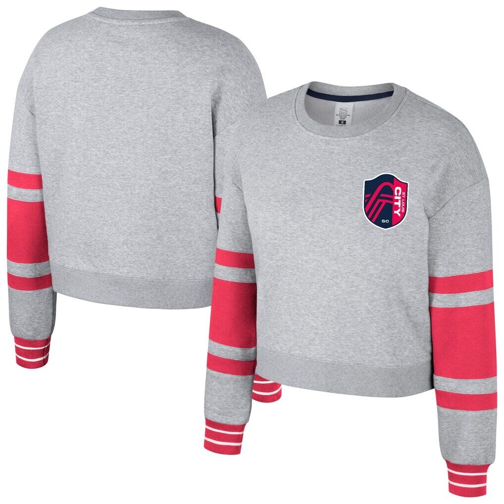 St. Louis City SC Stadium Essentials Women's Scrimmage Cropped Pullover Sweatshirt - Heather Gray