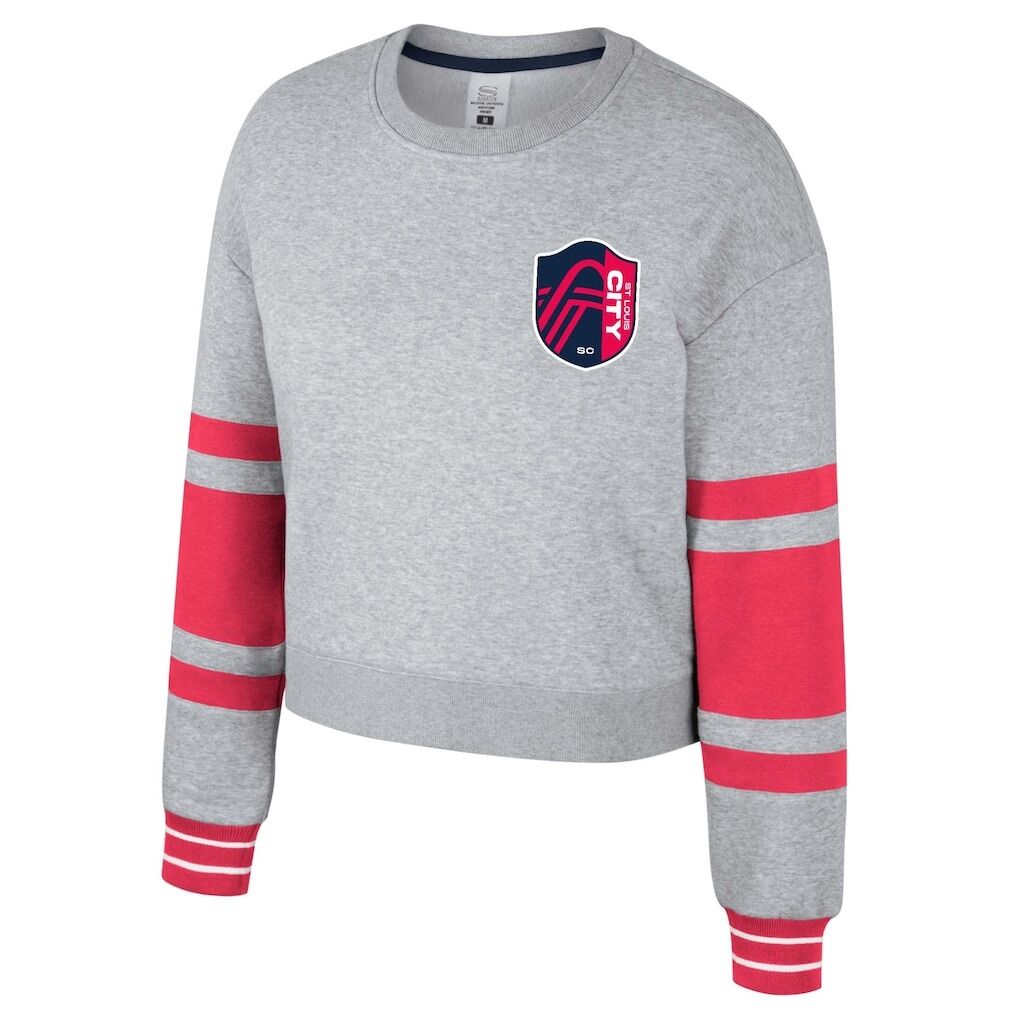 St. Louis City SC Stadium Essentials Women's Scrimmage Cropped Pullover Sweatshirt - Heather Gray