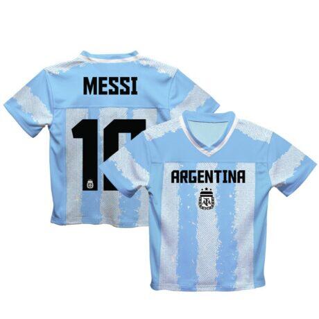 Lionel Messi Argentina National Team Vive La Fete Youth Painted Stripes Football Jersey - - Front View